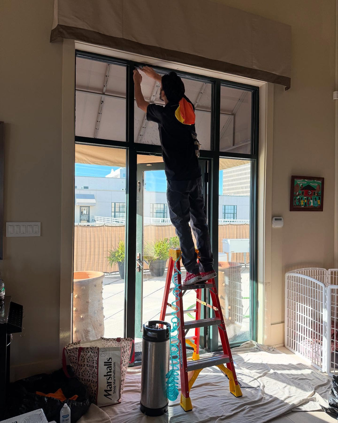 window tint installation in business for heat reduction and no need of shades