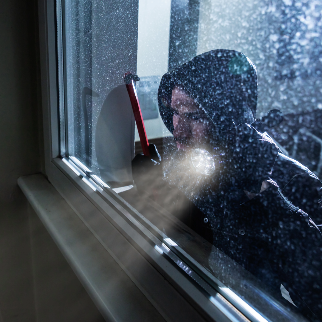 Burglary looking through window without window tint. with reflective  window film they cannot view inside